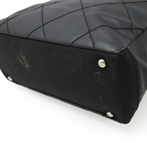 CHANEL Black Coated Canvas Shoulder Bag - Picture 4 of 10